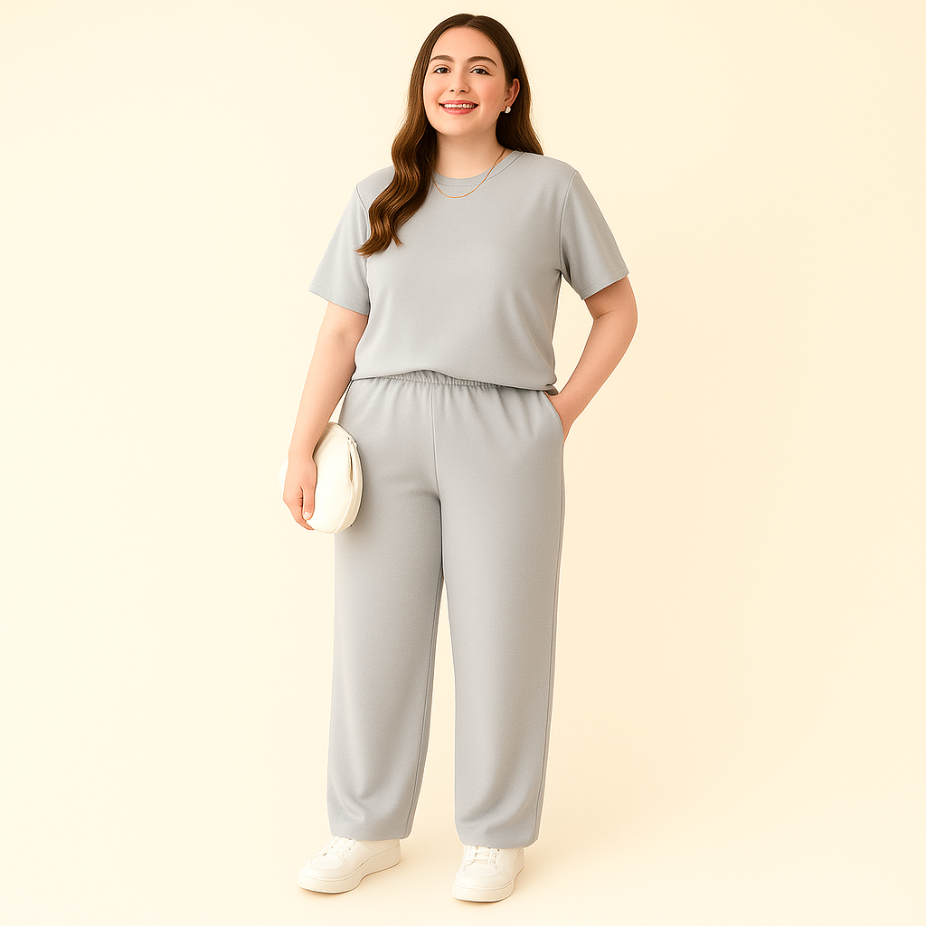 Mira – Mit rundem Kragen und flexiblen Taillenhosen für mühelose Komfort