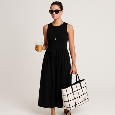 Isla Ärmelloses Casual Maxikleid mit flatterndem Schnitt