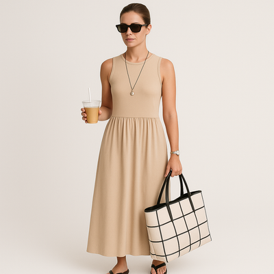 Isla Ärmelloses Casual Maxikleid mit flatterndem Schnitt