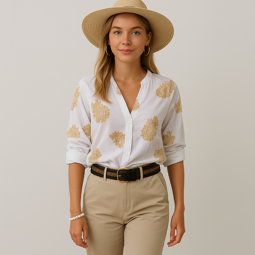 Isla Bohemian Chic Sommerbluse – Lange Ärmel Top