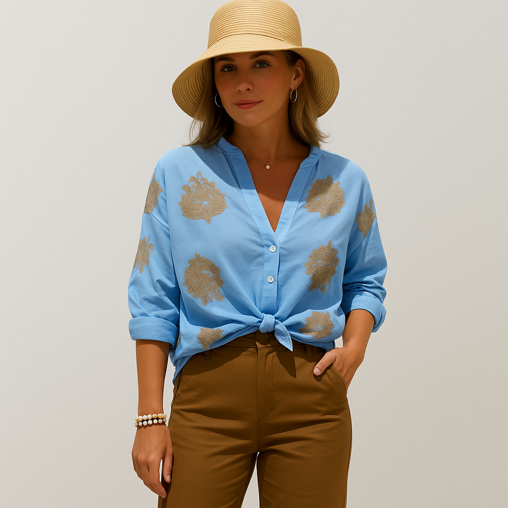 Isla Bohemian Chic Sommerbluse – Lange Ärmel Top