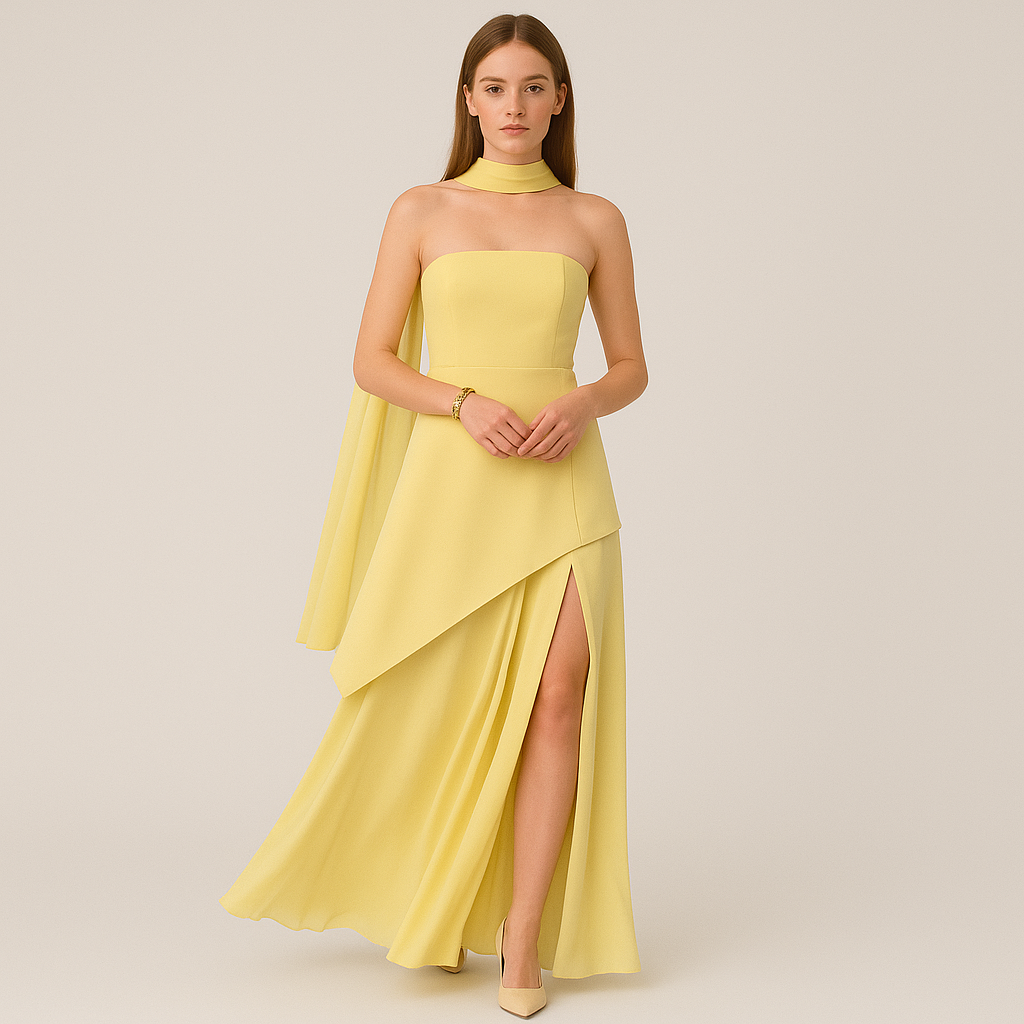 Aurora trägerlose asymmetrische Abendkleidung – Elegantes formelles Kleid