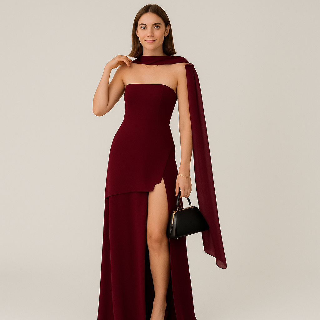 Aurora trägerlose asymmetrische Abendkleidung – Elegantes formelles Kleid
