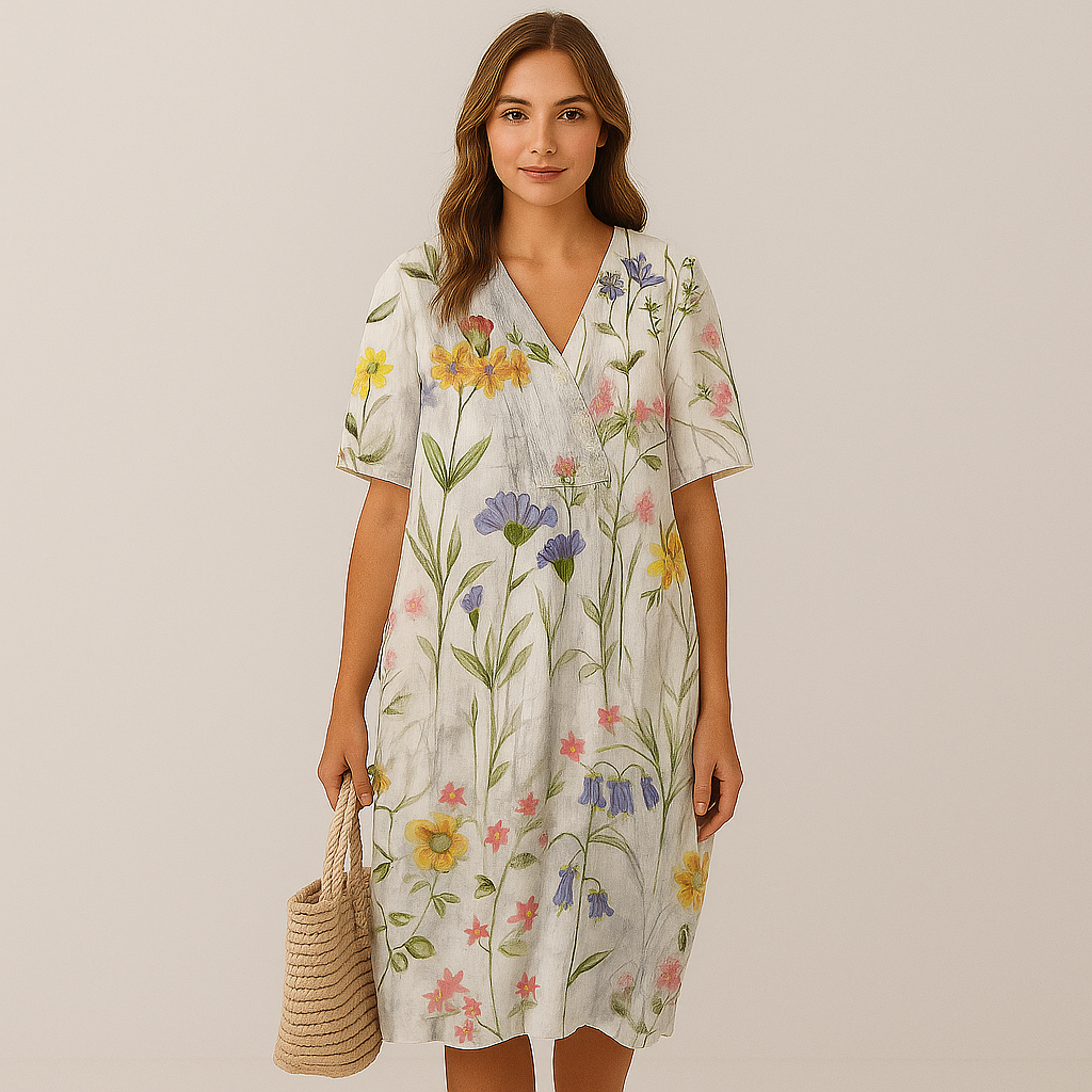 Elena Bloom Legeres Midi-Kleid – Blümchenleichtes Sommer-Eleganz-Kleid