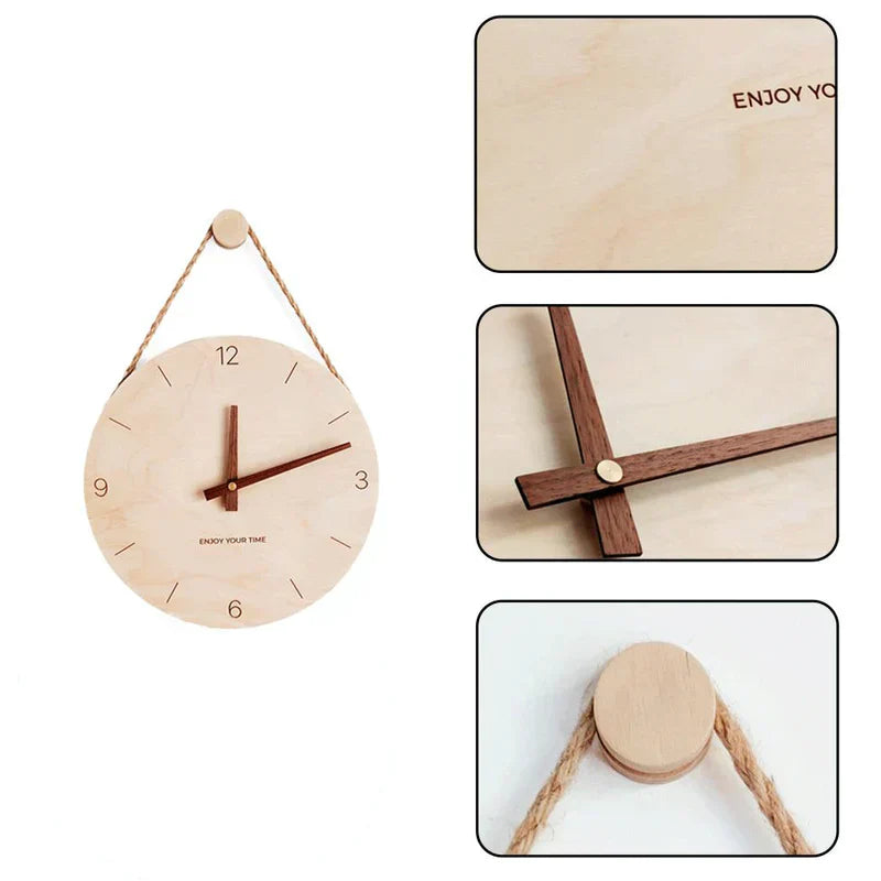 WoodHush Minimalistische Wanduhr