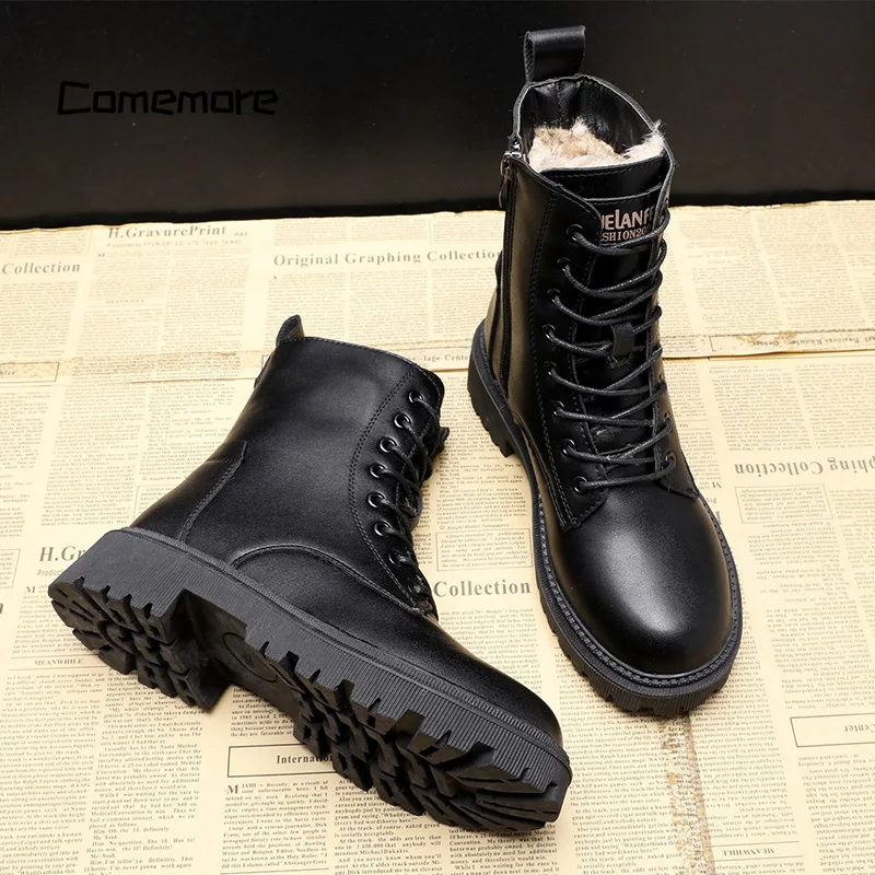 Schwarze Winterstiefel für Frauen