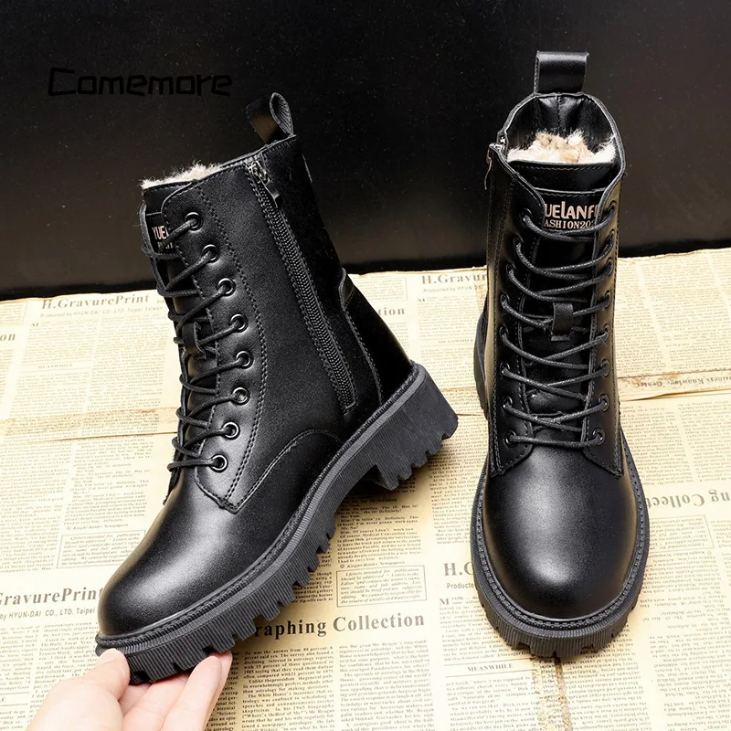 Schwarze Winterstiefel für Frauen