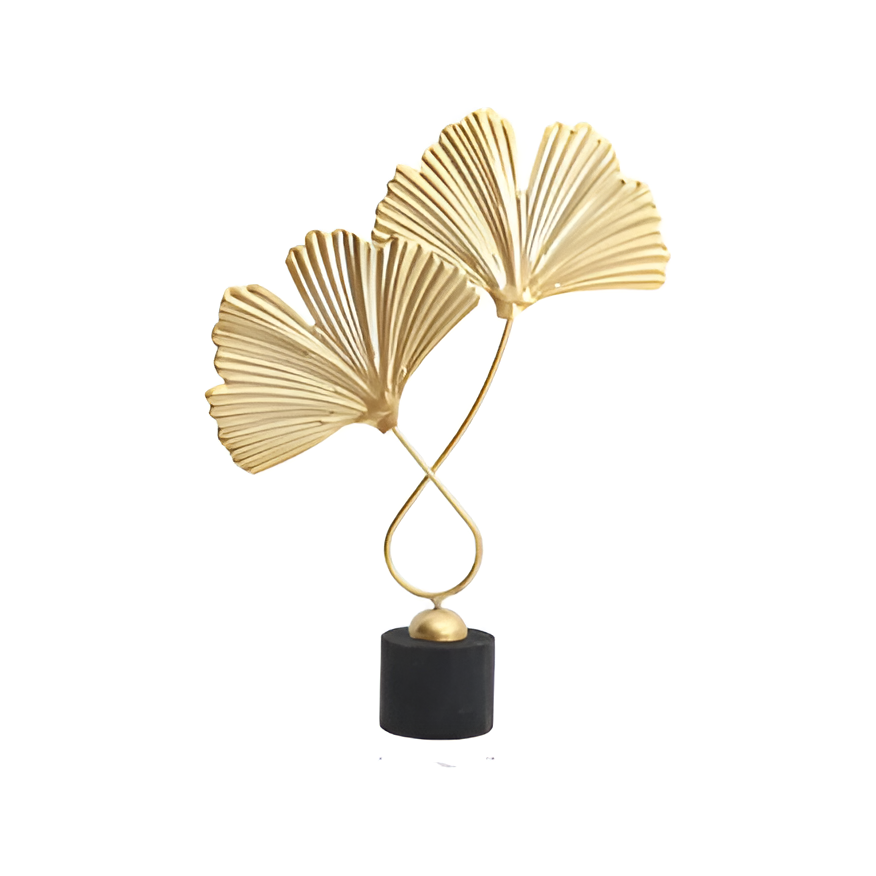 GoldenGrove – Minimalistische Ginkgo-Blatt Skulptur für eleganten natürlichen Charme