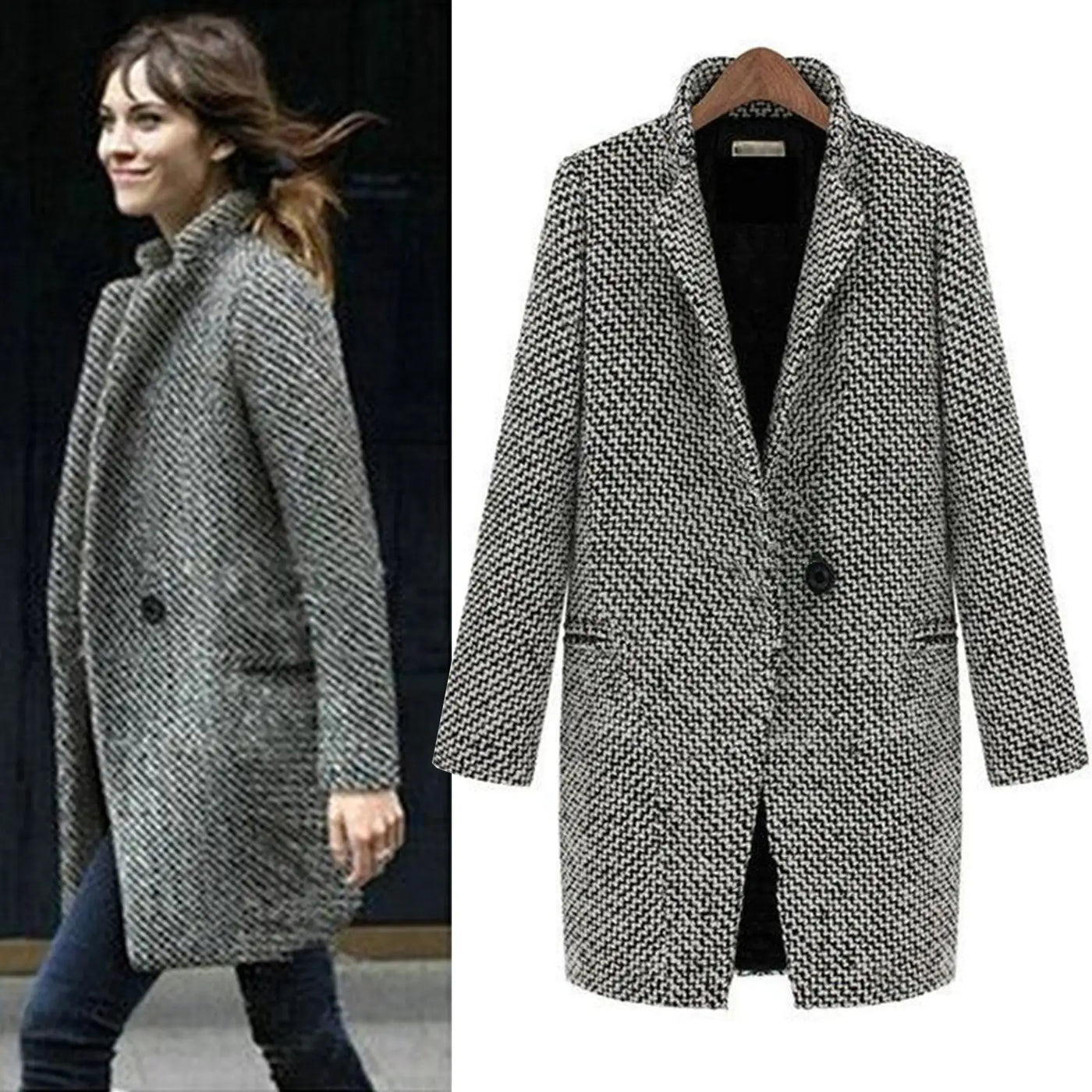 Evelyn | Schlanke Winterjacke aus Wolle
