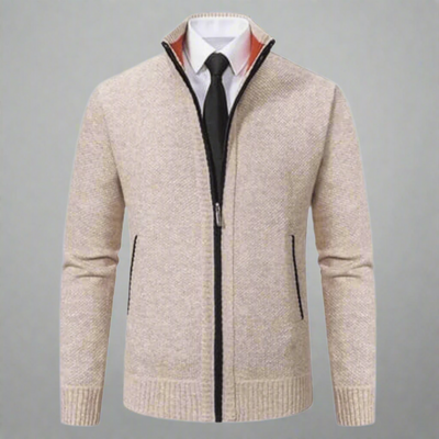 Eleganter Heritage Pullover mit Reißverschluss und hohem Kragen für Herren