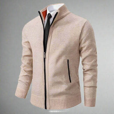 Eleganter Heritage Pullover mit Reißverschluss und hohem Kragen für Herren