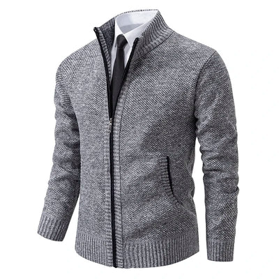 Eleganter Heritage Pullover mit Reißverschluss und hohem Kragen für Herren