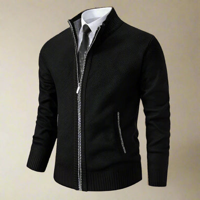 Eleganter Heritage Pullover mit Reißverschluss und hohem Kragen für Herren