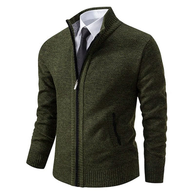 Eleganter Heritage Pullover mit Reißverschluss und hohem Kragen für Herren