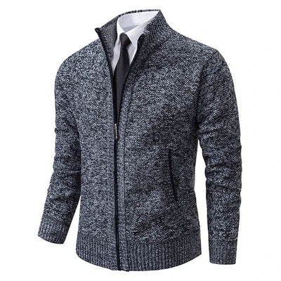 Eleganter Heritage Pullover mit Reißverschluss und hohem Kragen für Herren