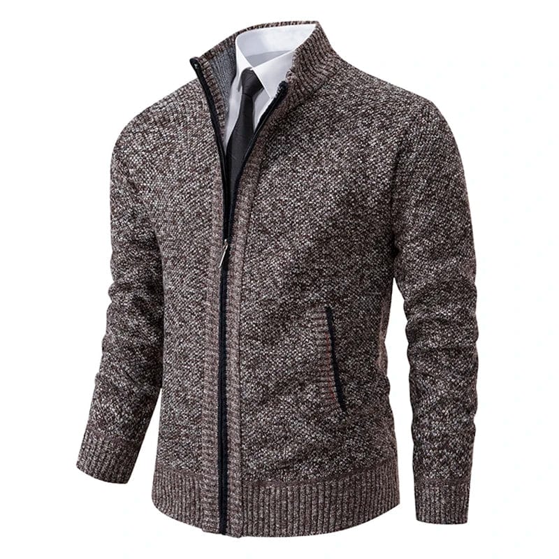 Eleganter Heritage Pullover mit Reißverschluss und hohem Kragen für Herren