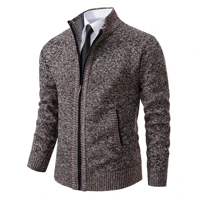 Eleganter Heritage Pullover mit Reißverschluss und hohem Kragen für Herren
