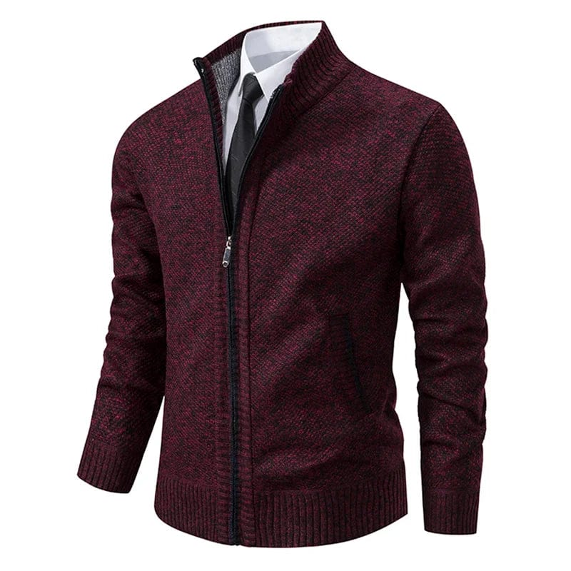 Eleganter Heritage Pullover mit Reißverschluss und hohem Kragen für Herren