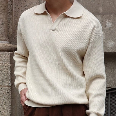 Klassisches Waffle Knit Polo für Herren – Eleganz trifft Komfort