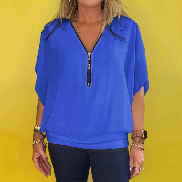 FREDERIKA - CHIFFONTOP MIT REIẞVERSCHLUSS