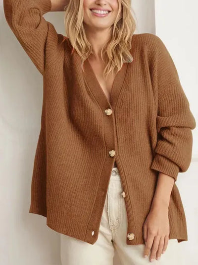 Lucy - Kaschmir-Strickjacke mit V-Ausschnitt