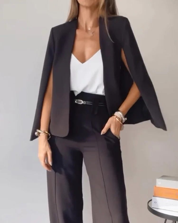 Emily | Stilvolles 3-teiliges Set mit Hose, Top und Schalärmeln