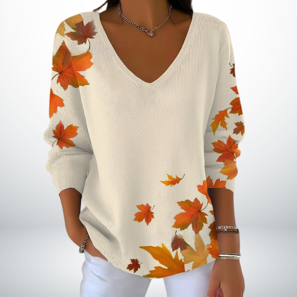 Leni™ – Weicher Pullover mit femininer V-Ausschnitt