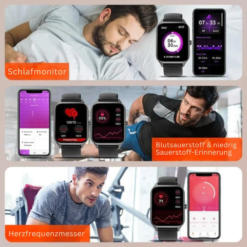 David GlucoTrack Smartwatch – Blutzuckermessgerät mit Pulsmessung, GPS und Fitness-Tracking