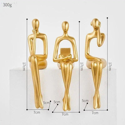 MindMuse – Goldene abstrakte Denkerstatuen in einzigartigen künstlerischen Positionen