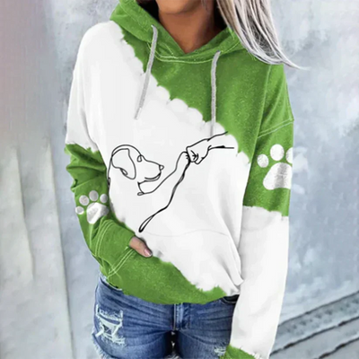Kornelia | Playful Dog Print Damen Kapuzenpulli