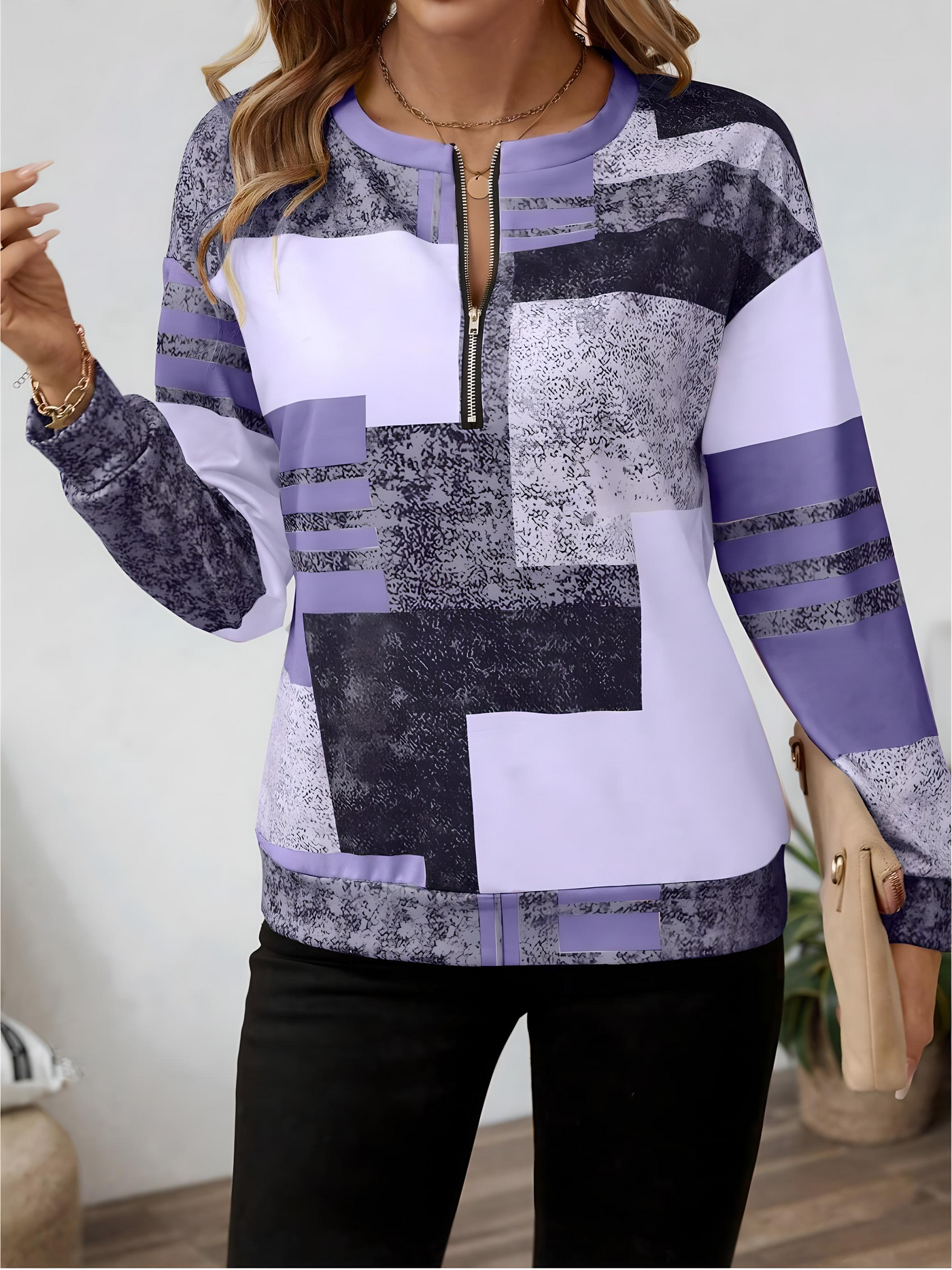 Tricia™ – Sweatshirt mit Grafikprint und Reißverschluss