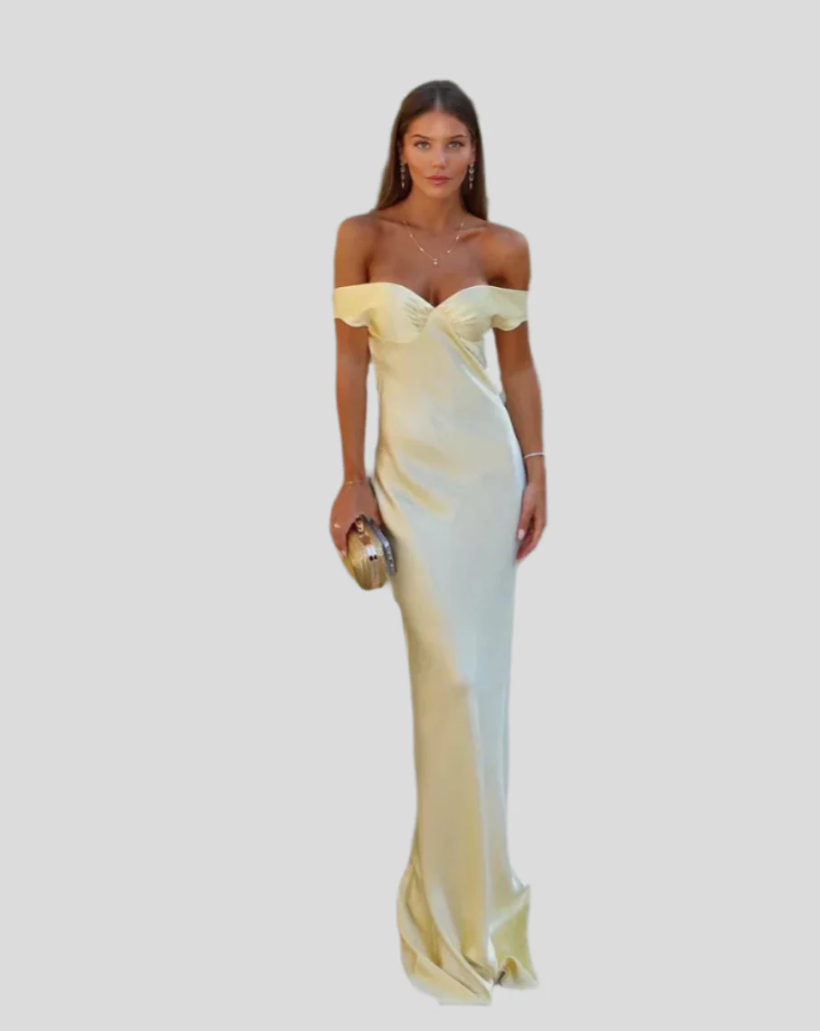 Marcelline – Schulterfreie Abendkleid aus Satin