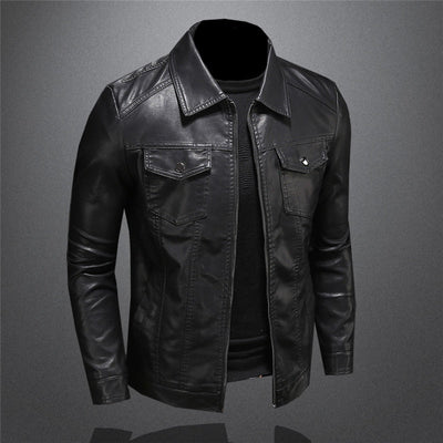 EDWARD - JACKE AUS ENG ANLIEGENDEM LEDER