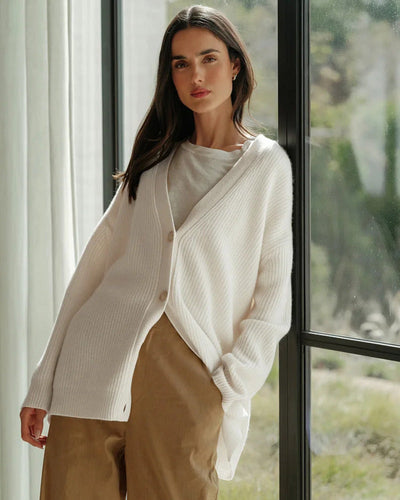 Lina™ | Gerippte Strickjacke mit Knöpfen