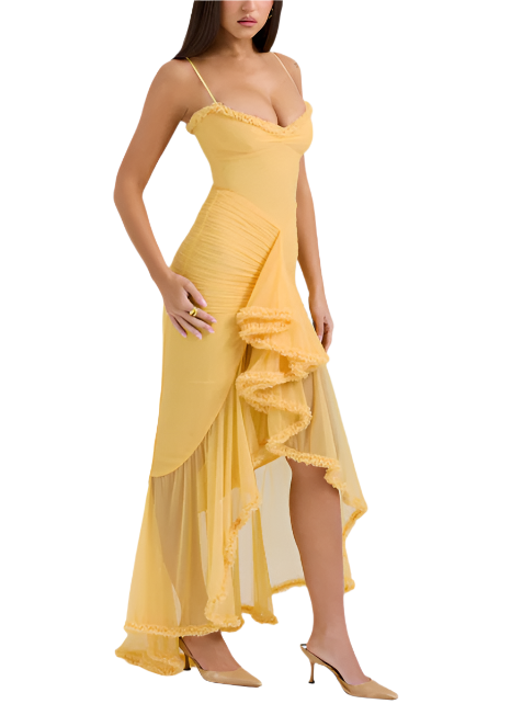 Megan - Lange Abendkleid mit dünnen Trägern