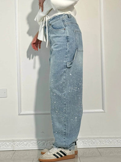 VALESKA - HOSEN MIT HOHER TAILLE UND WEITEM BEIN