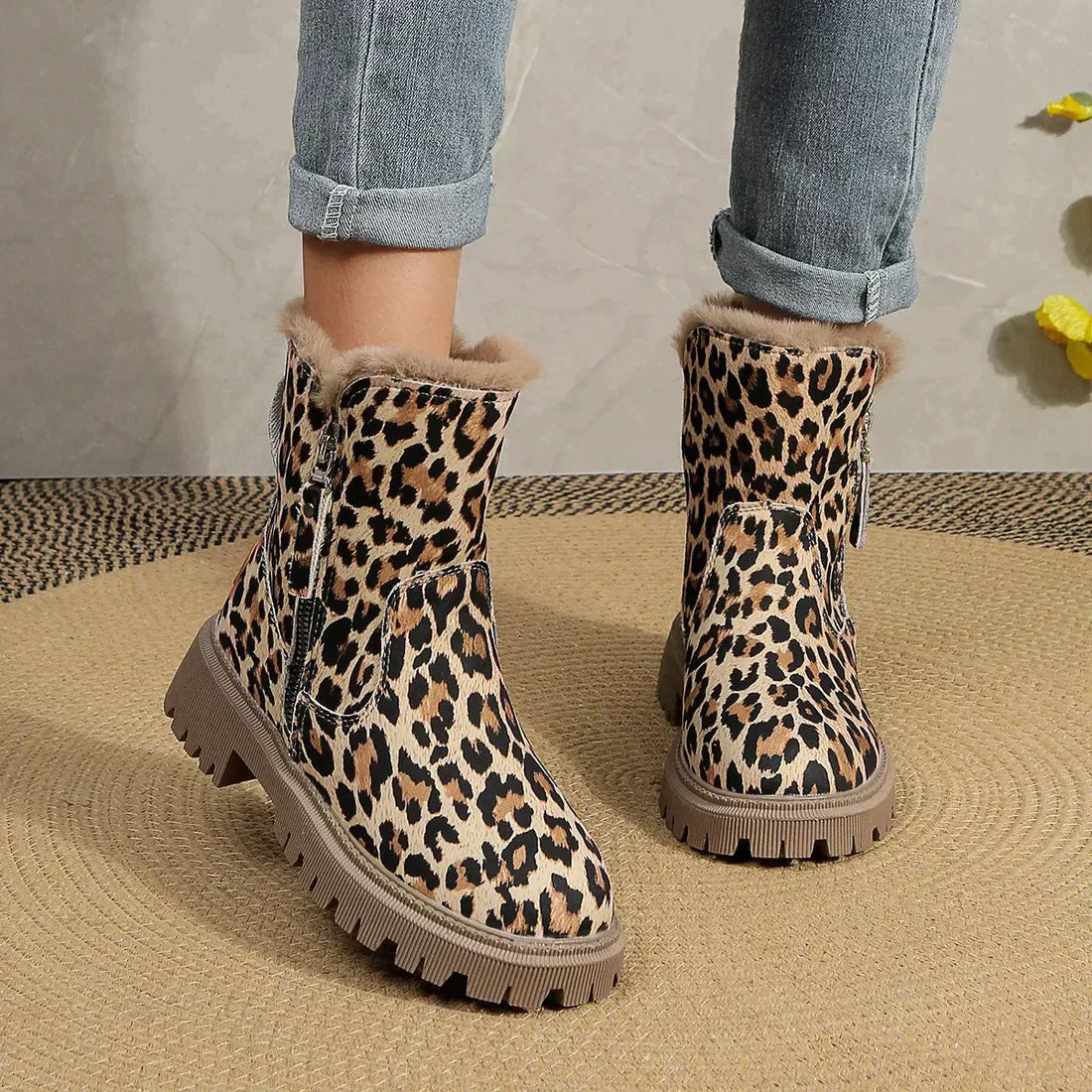 Leona - Stilvolle Leoparden-Winterstiefel