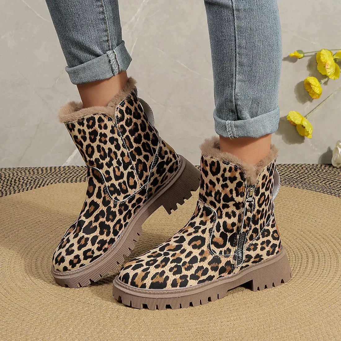 Leona - Stilvolle Leoparden-Winterstiefel
