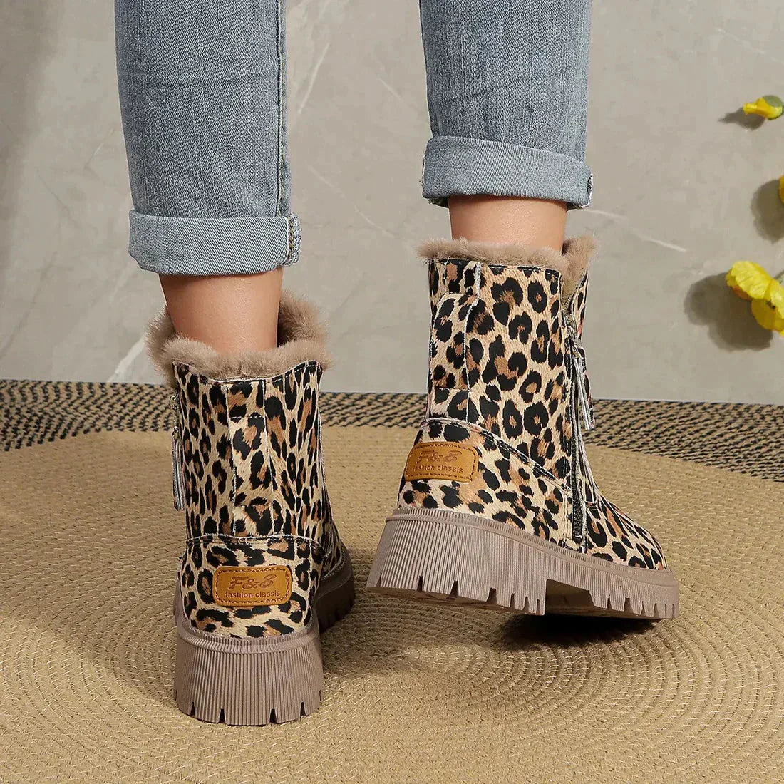 Leona - Stilvolle Leoparden-Winterstiefel