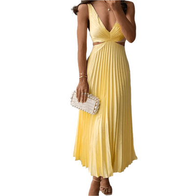 Isadora Plissierte Lange Kleid