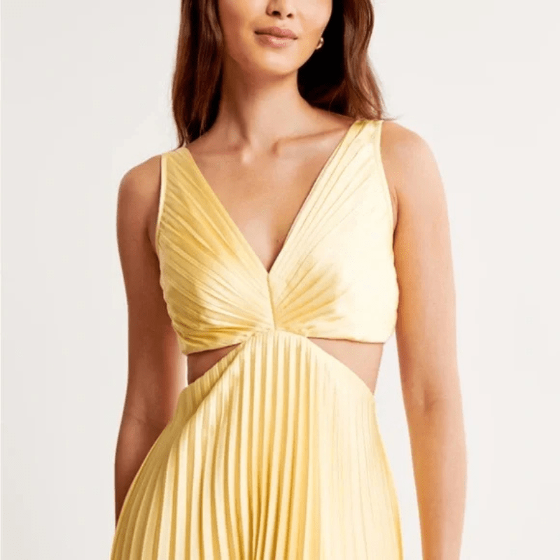 Isadora Plissierte Lange Kleid