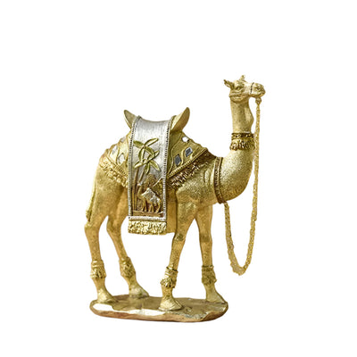 Wüsten-Majestät Kamel-Figur – Verziertes Sattel und elegante Verarbeitung