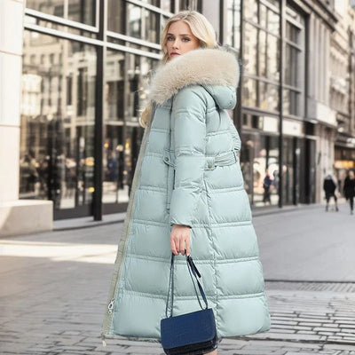 Exquisiter, luxuriöser, wattierter Wintermantel für Damen