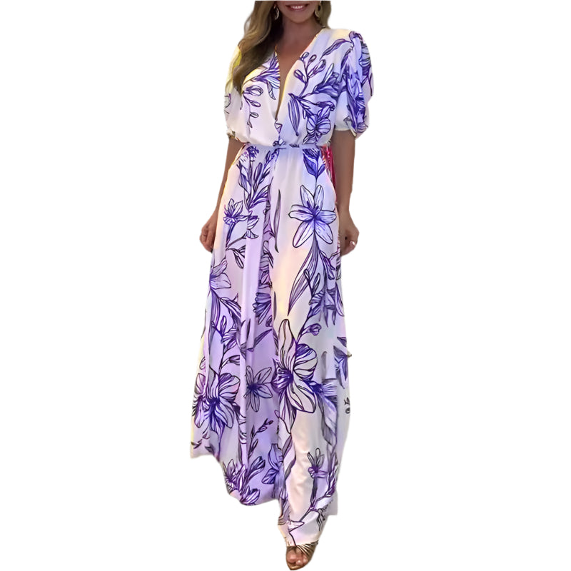 Kate - Blüten Jumpsuit mit breiten Beinen