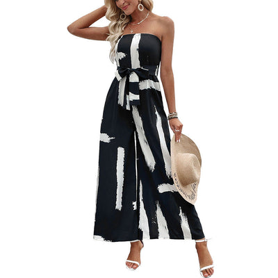 Cattleya - Schulterfreier Jumpsuit mit weitem Bein