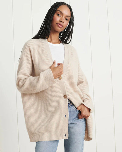 Lina™ | Gerippte Strickjacke mit Knöpfen
