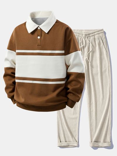 Jefro – Sweatshirt Mit Farbblock Und Cord Hose