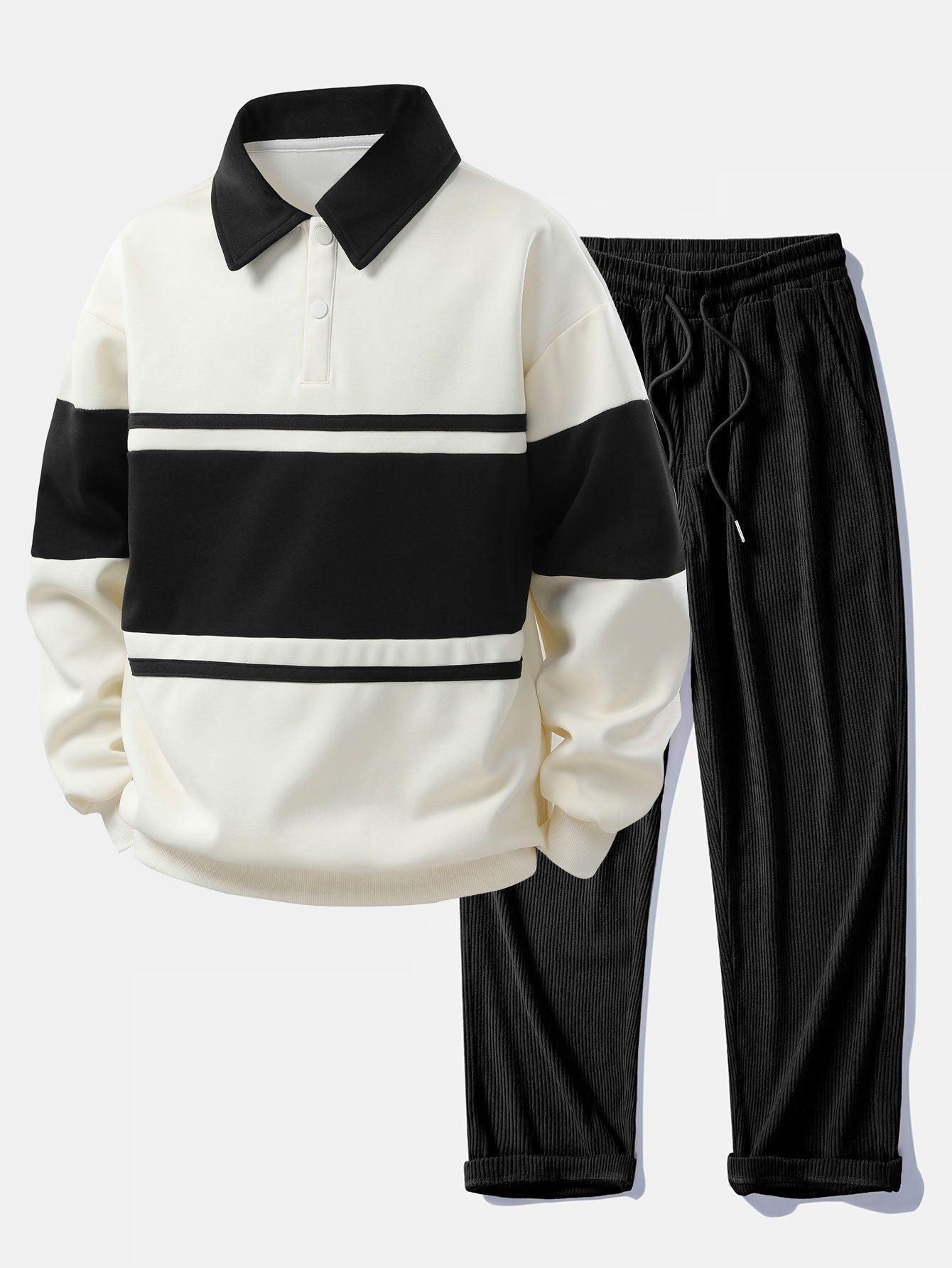 Jefro – Sweatshirt Mit Farbblock Und Cord Hose