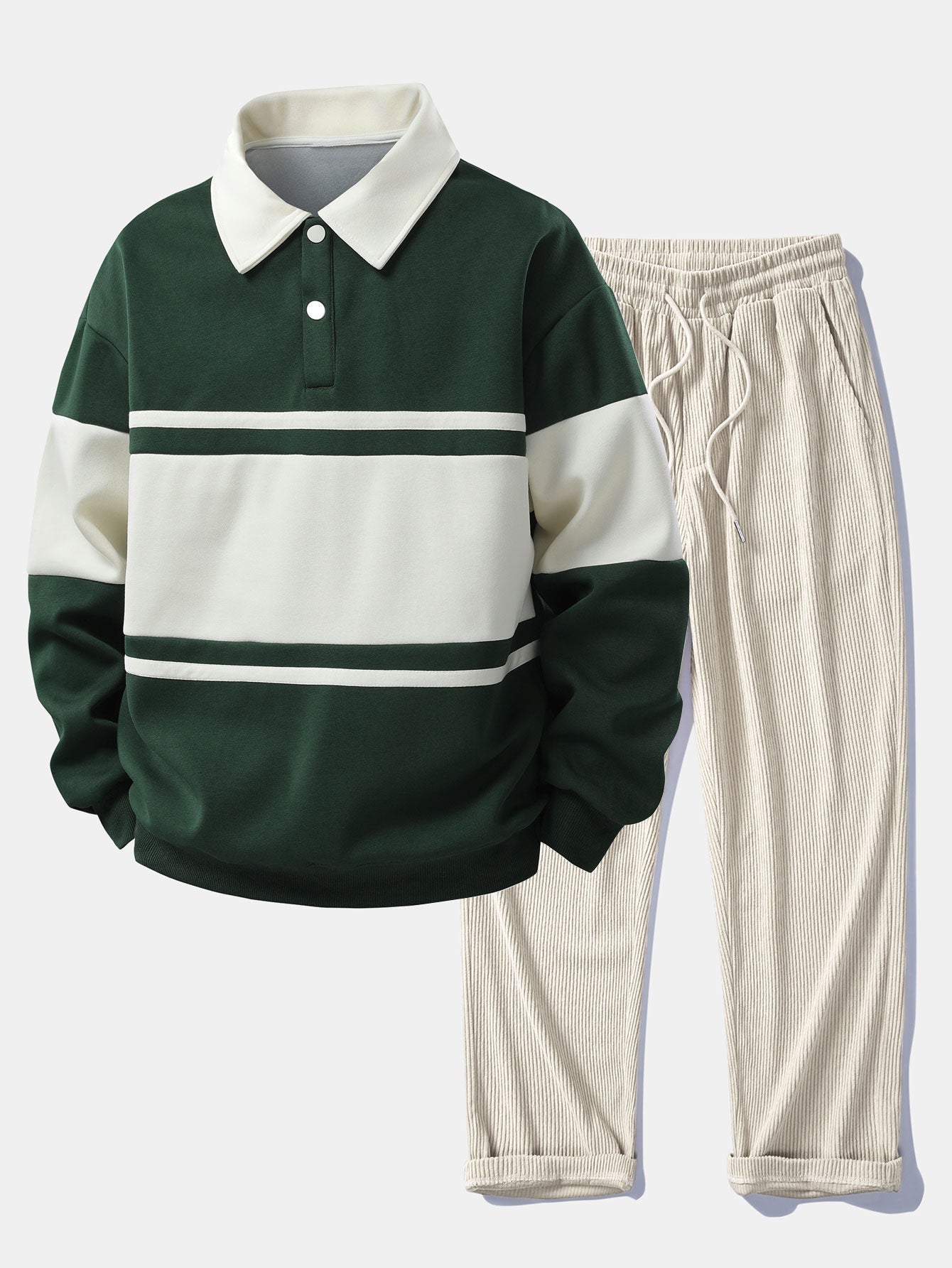 Jefro – Sweatshirt Mit Farbblock Und Cord Hose