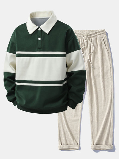 Jefro – Sweatshirt Mit Farbblock Und Cord Hose